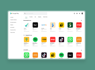 A redesign of Google Playstore (Web app) design google landing page playstore ui uidesign web design