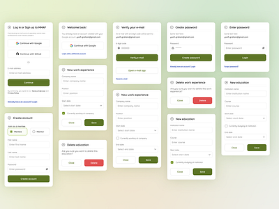 Modal components for MentorConnect africa delete design education email experience form login mentee mentor mobile modal register sign up ui uidesign work