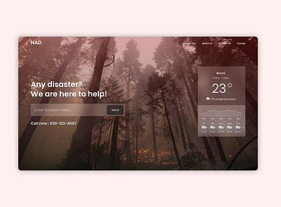 Landing page for NADMO - National Disaster Management Org africa disaster ghana landing page landing page design simplicity ui ux uidesign ux design weather