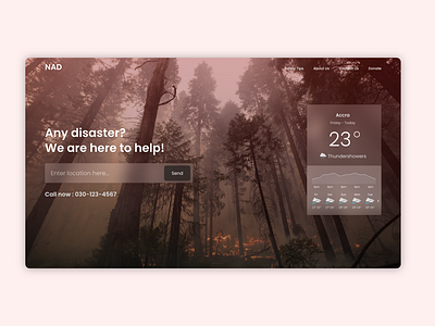 Landing page for NADMO - National Disaster Management Org africa disaster ghana landing page landing page design simplicity ui ux uidesign ux design weather