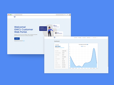 GWCL customer web portal - Web design