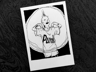 Punk bnw daggertypo illustration punk sketch