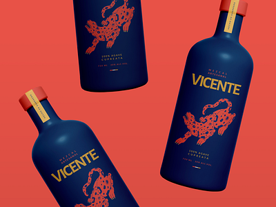 VICENTE MEZCAL branding branding design drink illustration jaguar logo packaging poster print vector