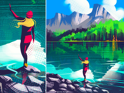 Alberta flag design illustration illustrator landscape landscape illustration nature procreate procreate art travel vibe
