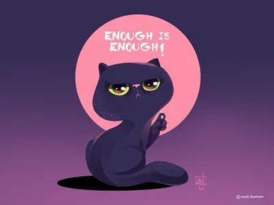 Enough is Enough! black cat blacklivesmatter cat editorial illustration flag design illustration illustrator procreate