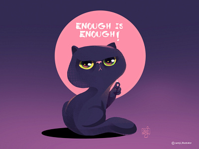 Enough is Enough! black cat blacklivesmatter cat editorial illustration flag design illustration illustrator procreate