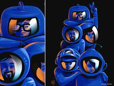 Terra’s_Culture astronaut character design helmet illustration illustrator procreate sci-fi science space