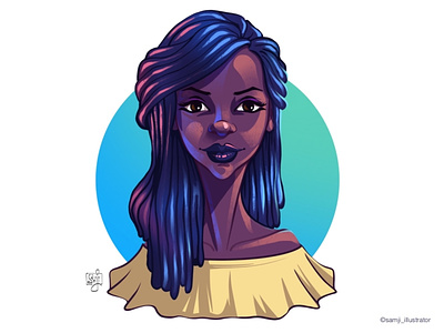 Headshot african american character design girl headshot illustrator illustration portrait portrait illustration women