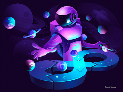 Astrodude astronaut character design editorial illustration flag design hero illustration illustration illustrator planet programmer space spaceman vector illustration