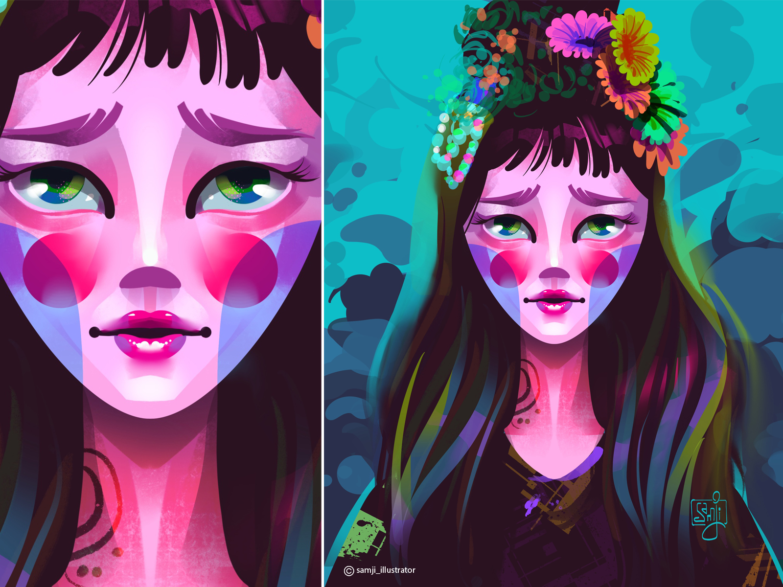 Portrait By Samji_illustrator For Fireart Studio On Dribbble