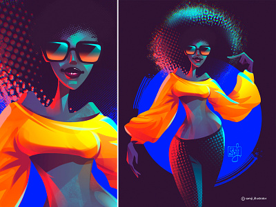 Radiant character design girl illustration illustrator procreate shades women