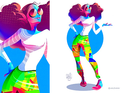 Character illustration afro character design girl illustration illustrator procreate