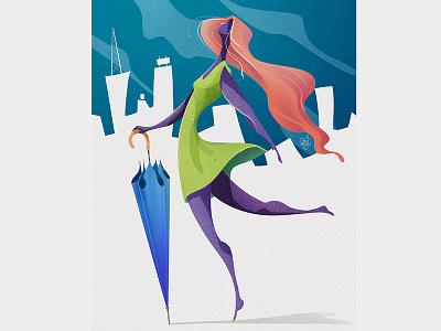 An untold story of an unfold umbrella 🌂 design editorial art editorial illustration flag design flatdesign illustration illustrator procreate vector vectorillustration