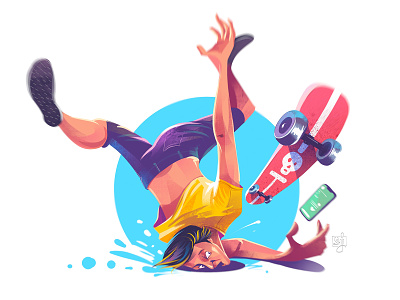 The Kiss character design character illustration flag design illustration illustrator skateboard skating