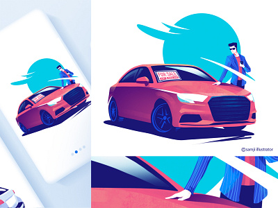 FlipRide app design app illustration car character design design flag design illustration illustrator procreate ui ui illustration
