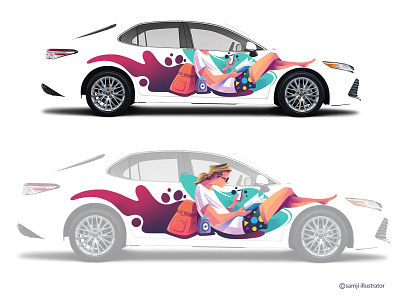 Car wrap concept car car wrap character design design illustration illustrator illustrators procreate samji