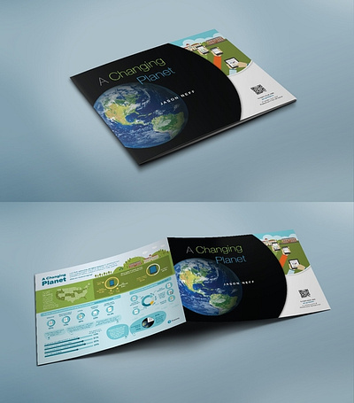 A Changing Planet brochure design illustration infographic print design