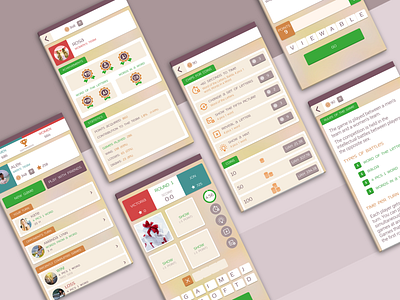Word Puzzle Game - Mobile UI Design app design mobile app design mobile ui ui ui design ui kit ux