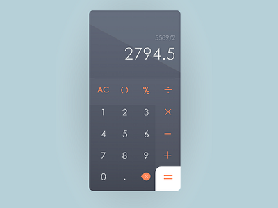 Dailyui 4 app calculator dailyui flatdesign minimal simple ui