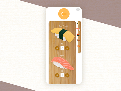 Sushi Menu app dailyui flatdesign food simple ui