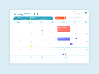 Clean Calendar Design DailyUI-38 calendar dailyui design desktop minimal simple ui