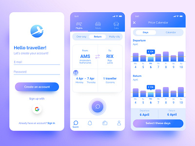 Travel app design