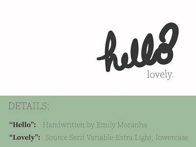 Hello Lovely Typography