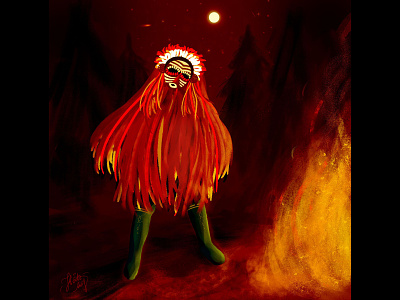 mystical ritual dances dance fire hero night onuka pagan photoshop raster ritual ritual dances zenit