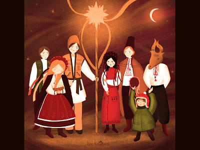 Ukrainian Christmas carols carols christmas culture drawing ethnic ethnic clothes illustration paganism pagans slavonian ukraine