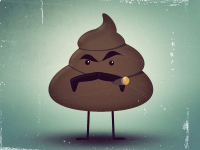 El Guapo character cigar illustration mustache poop