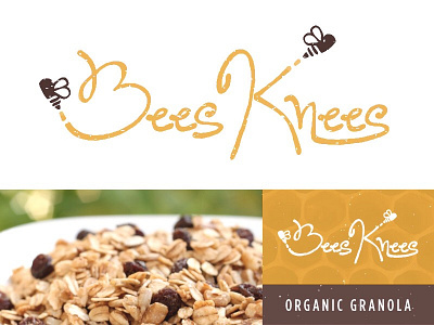 Bees Knees bees brand branding consumer design food granola honey lettering logo organic