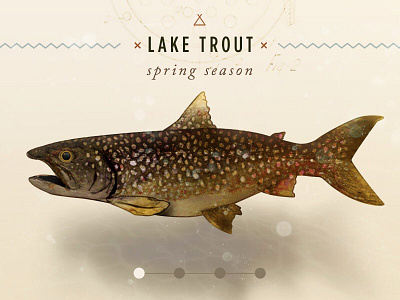 Seasonal Lake Trout app illustration nature responsive ui watercolor web design