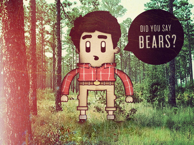 Did You Say Bears? character cuffs doodle illustration light leak plaid vintage washed out woodsman