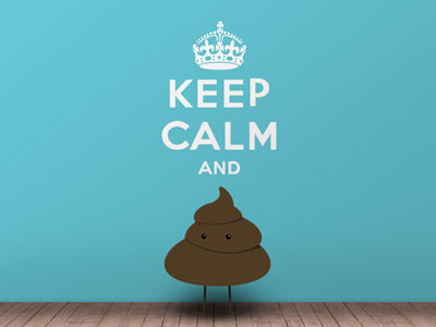 Keep Calm And #%$@ blue illustration poop poster print