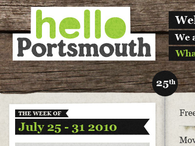 Hello Portsmouth book calendar green horizontal scroll portsmouth tourism website wood