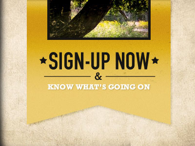 Sign-Up Focus Area din distressed focus area photography ribbon rockwell typography website yellow