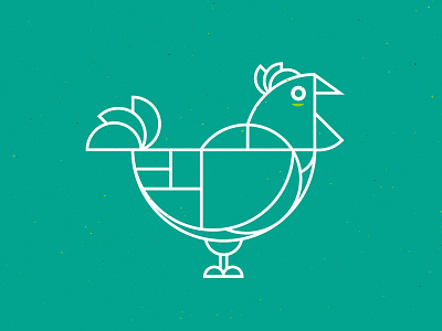 Chicken Geometric Green bacock branding chicken circle dine food geometric illustration line rooster shapes