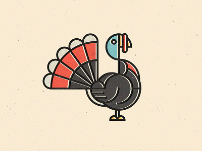 Happy Turkey Day animal branding geometric icons lineart logo offset thanksgiving turkey