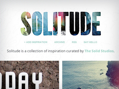 SOLITUDE blog clean colorful grid inspiration minimal mobile responsive simplicity tumblr typography