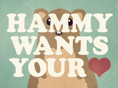 Hammy character e card hamster illustration valentine