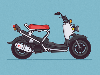 The White Ruck blue honda illustration lineart ruckus vector