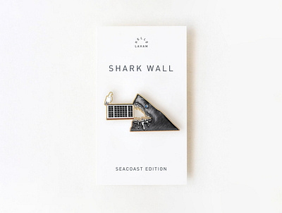 Shark Wall Pin enamel pin illustration logo seacoastnh vector vintage