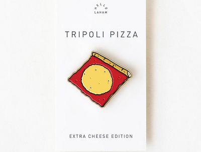 Tripoli Beach Pizza enamel pin illustration seacoast nh vector vintage