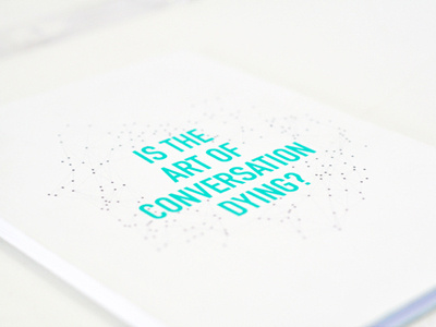 Is The Art Of Conversation Dying? book color design font graphic infographics print type typography