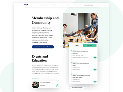 OCAP Membership & Community Page branding design identity navigation redesign responsive typography ui uidesign user user interface ux uxdesign webdesign website