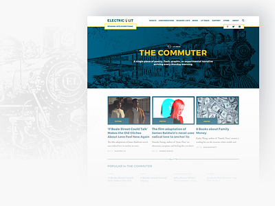 Electric Literature - The Commuter branding design editorial editorial design illustration responsive type typography ui ux web website