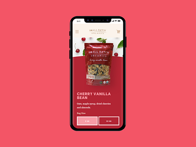 Small Batch Organics - Mobile Product branding design ecommerce food food drink granola mobile responsive snacks type typography ui ux web website