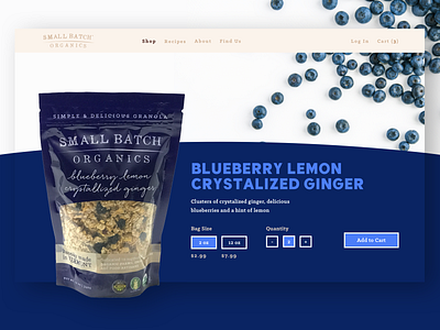 Small Batch Organics - Product Page animation branding color colorful design food granola granola bar icon photography responsive type typography ui ux web website