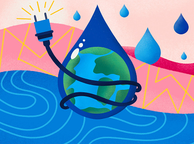 Water Energy Nexus Illustration illustration vector
