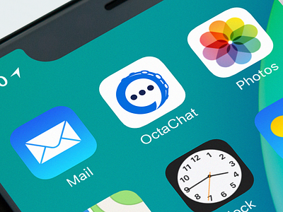 OctaChatApp app application brand branding chatapp design designer graphic design identity branding identity design illustration logo logos negativespace socialmedia